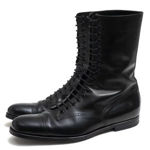 Gucci Cap Toe Military Style Lace Up Boots